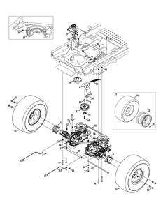 Drive System Diagram and Parts List for Z-FORCESZ60 (53FJD-53FJD050)(2015) Cub Cadet Lawn Tractor